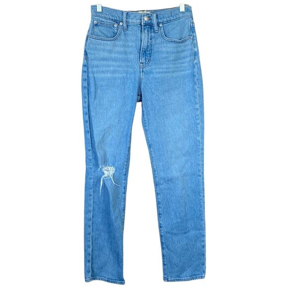 MADEWELL Perfect Vintage Jeans High-Rise Jeans Ainsdale Wash Size 28 Distressed - Picture 2 of 10